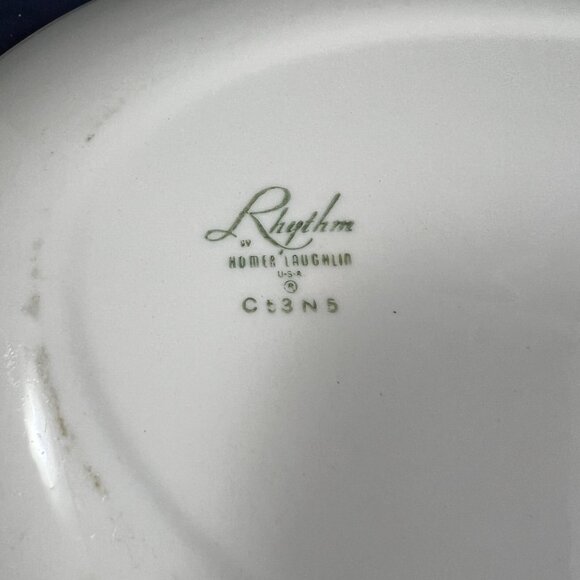 Homer Laughlin Rhythm Bird Pattern Oval Serving Plate 12.5" Vintage Ceramic Dish - Picture 4 of 4